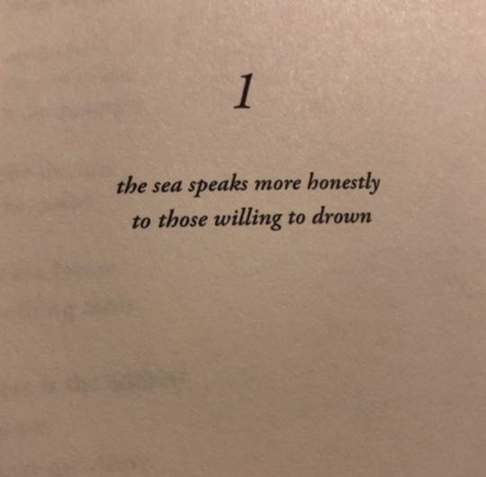 the sea is more honest with those willing to drown